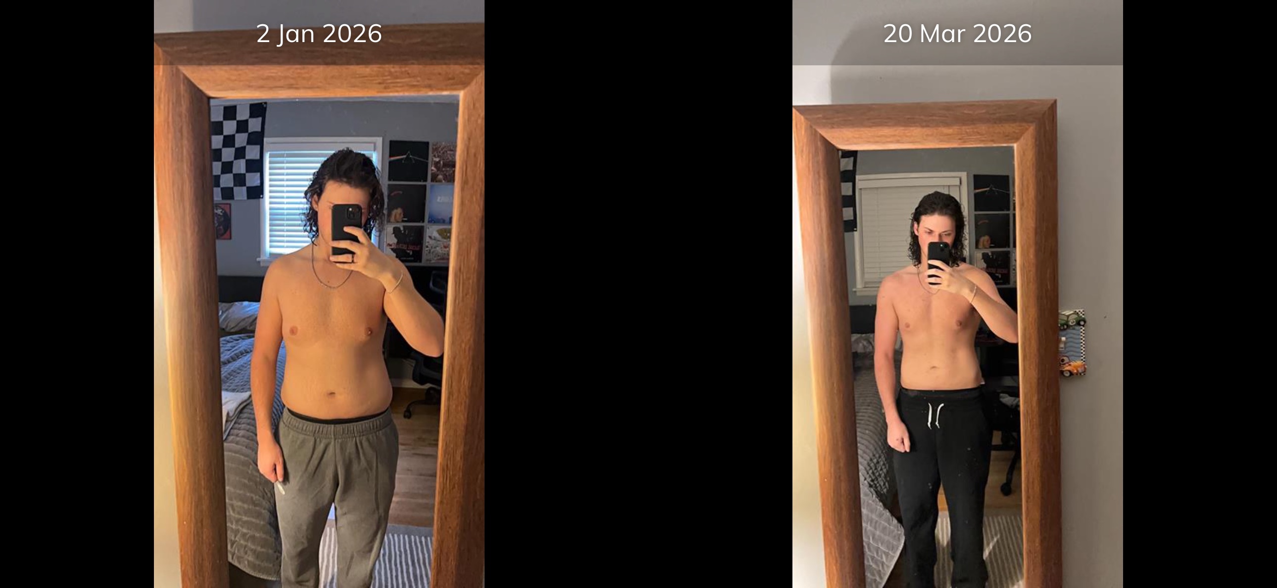 Client — front view Jan to Mar 2026, 11 weeks